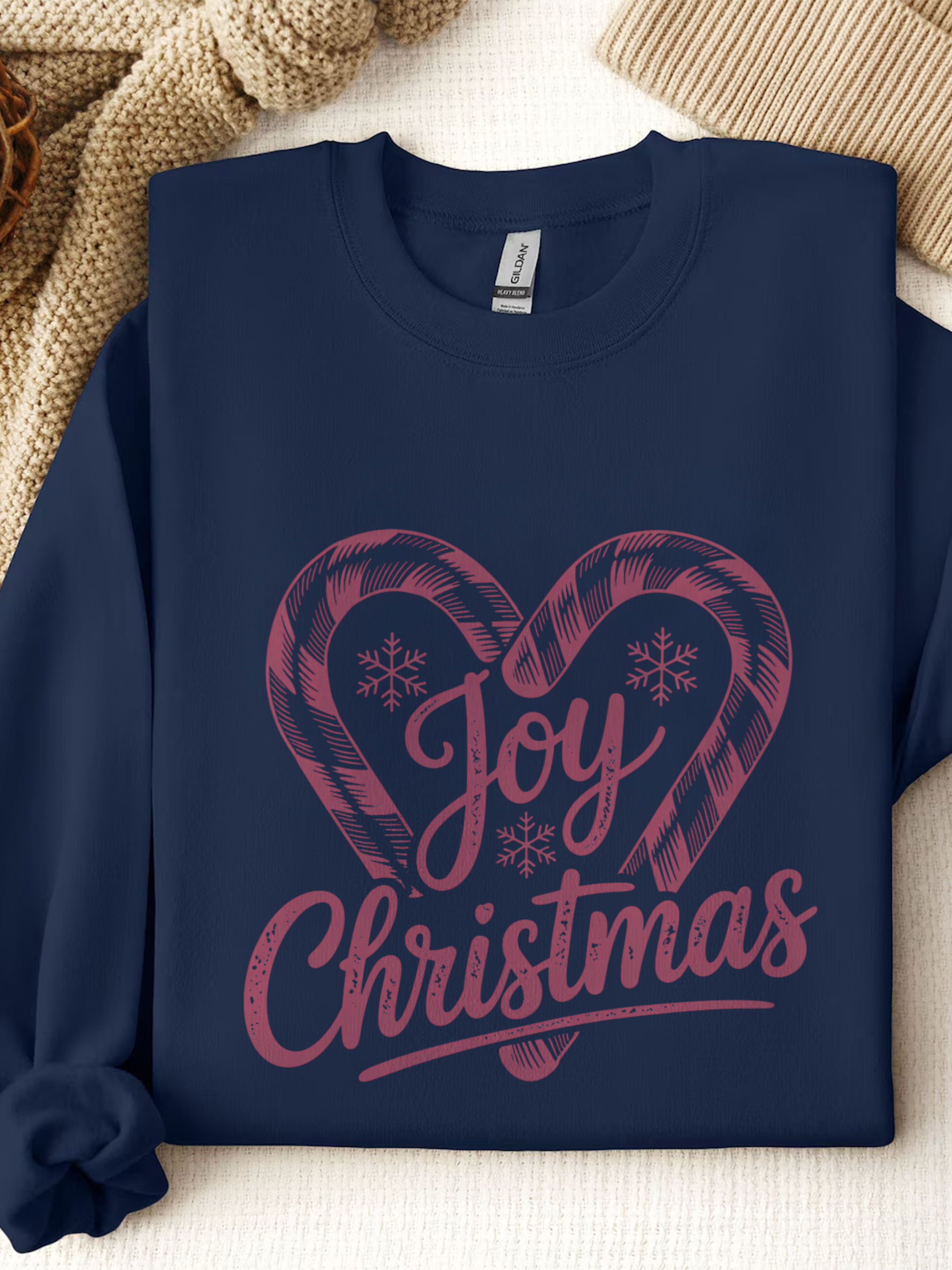 Joy Christmas Sweatshirt, Candy Cane Christmas Sweater, Joy To The World Crewneck, Cute Xmas Crewneck for Women,  Holiday Joyful Shirt