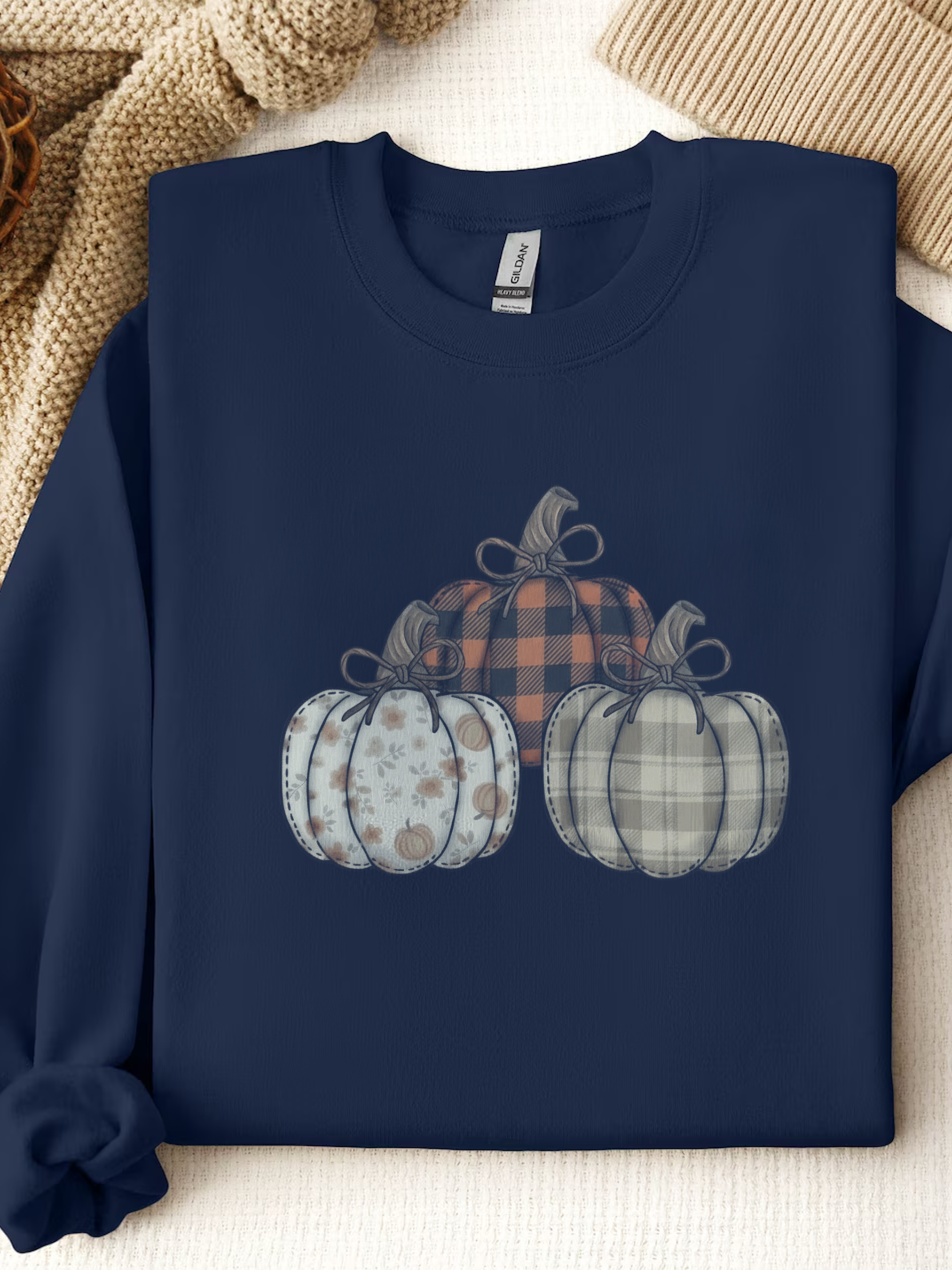 Three Pumpkin Sweatshirt, Boho Pumpkin Fall Crewneck, Patchwork Pumpkin Sweater, Cute Autumn Sweatshirt, Fall Harvest Shirt, Pumpkin Patch Woman Tee