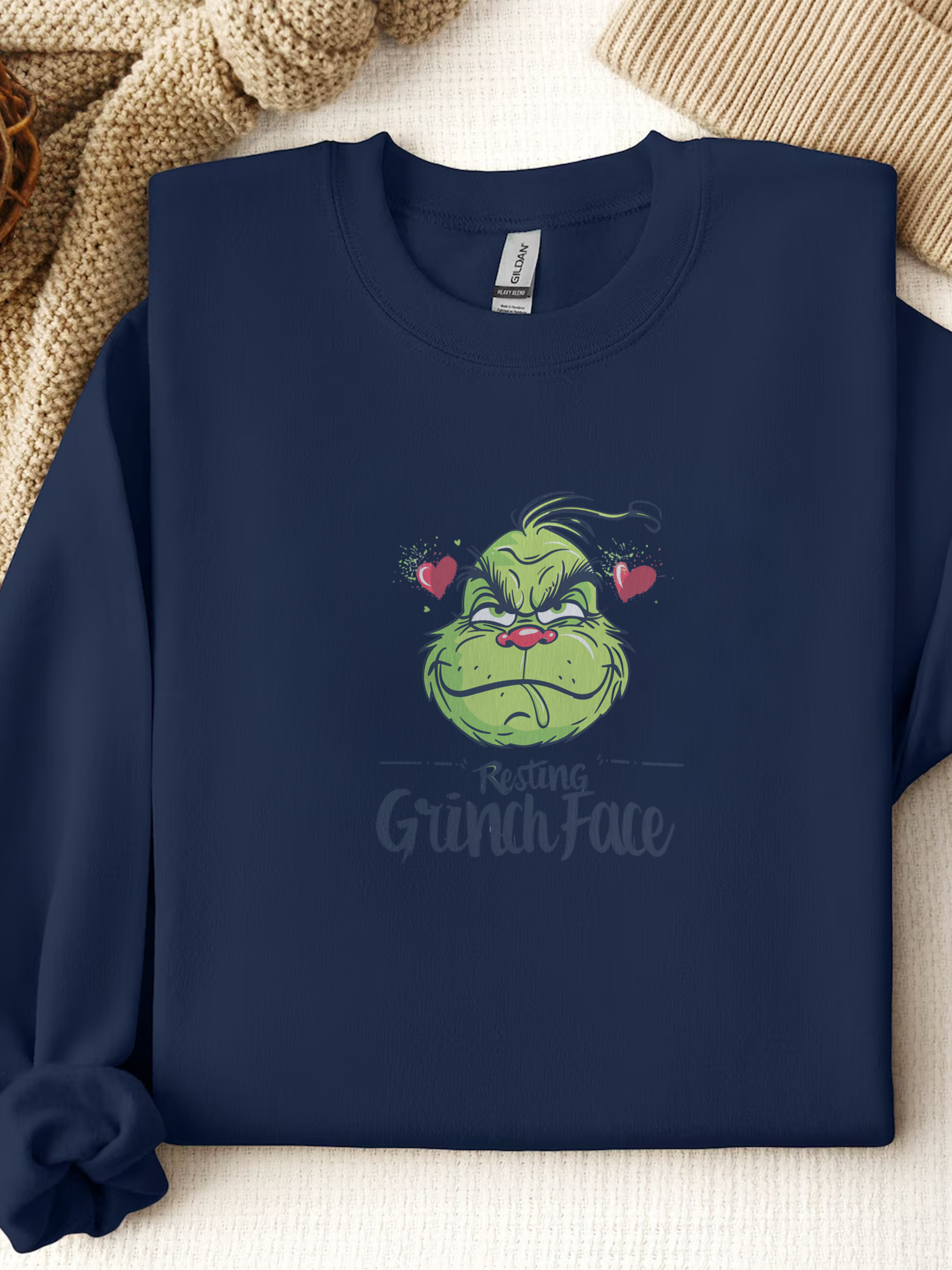 Resting Grinch Face Sweatshirt, Grinch Face Crewneck, Grinchmas Sweater, Christmas Funny Grinch Sweatshirt, Christmas Grinch Shirt Ew People Shirt