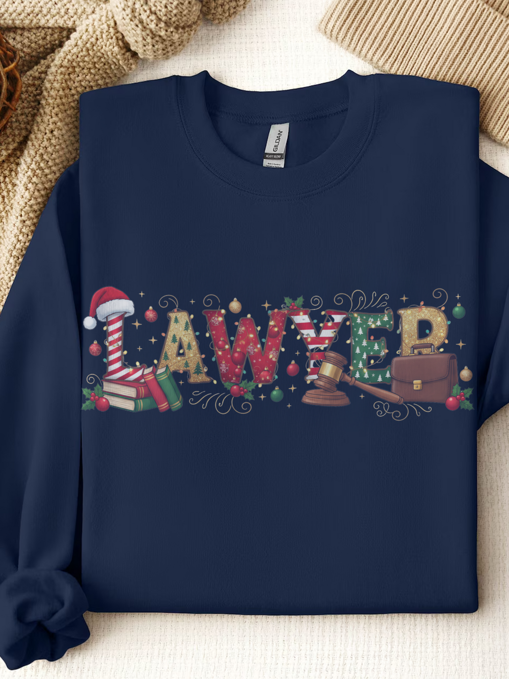 Christmas Lawyer Sweatshirt, Merry Christmas Lawyer Crewneck, Festive Lawyer Sweater, Lawyer Festive Hoodie, Gift for Lawyer