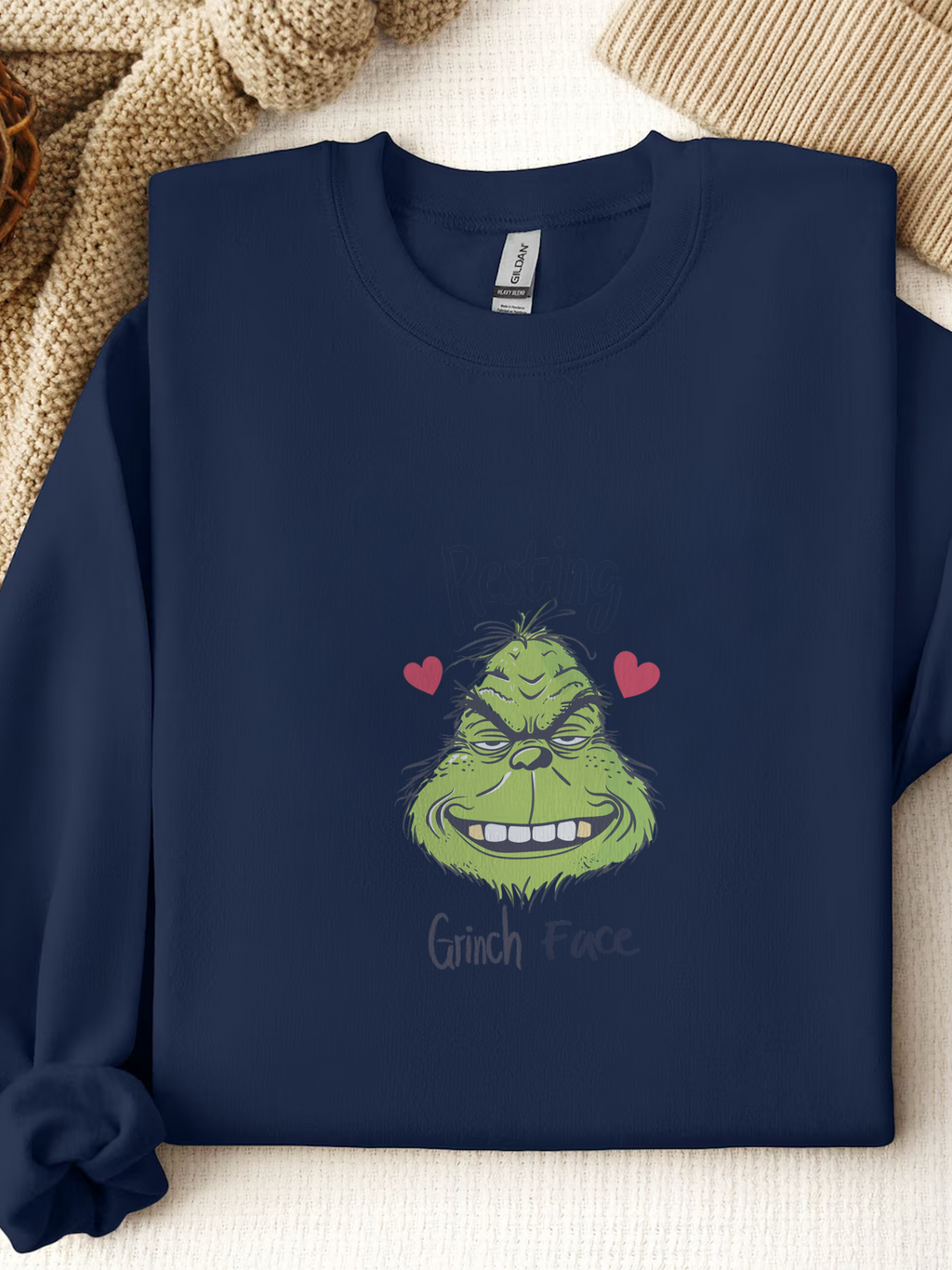 Resting Grinch Face Sweatshirt, Grinch Face Crewneck, Grinchmas Sweater, Christmas Funny Grinch Sweatshirt, Christmas Grinch Shirt Ew People Shirt