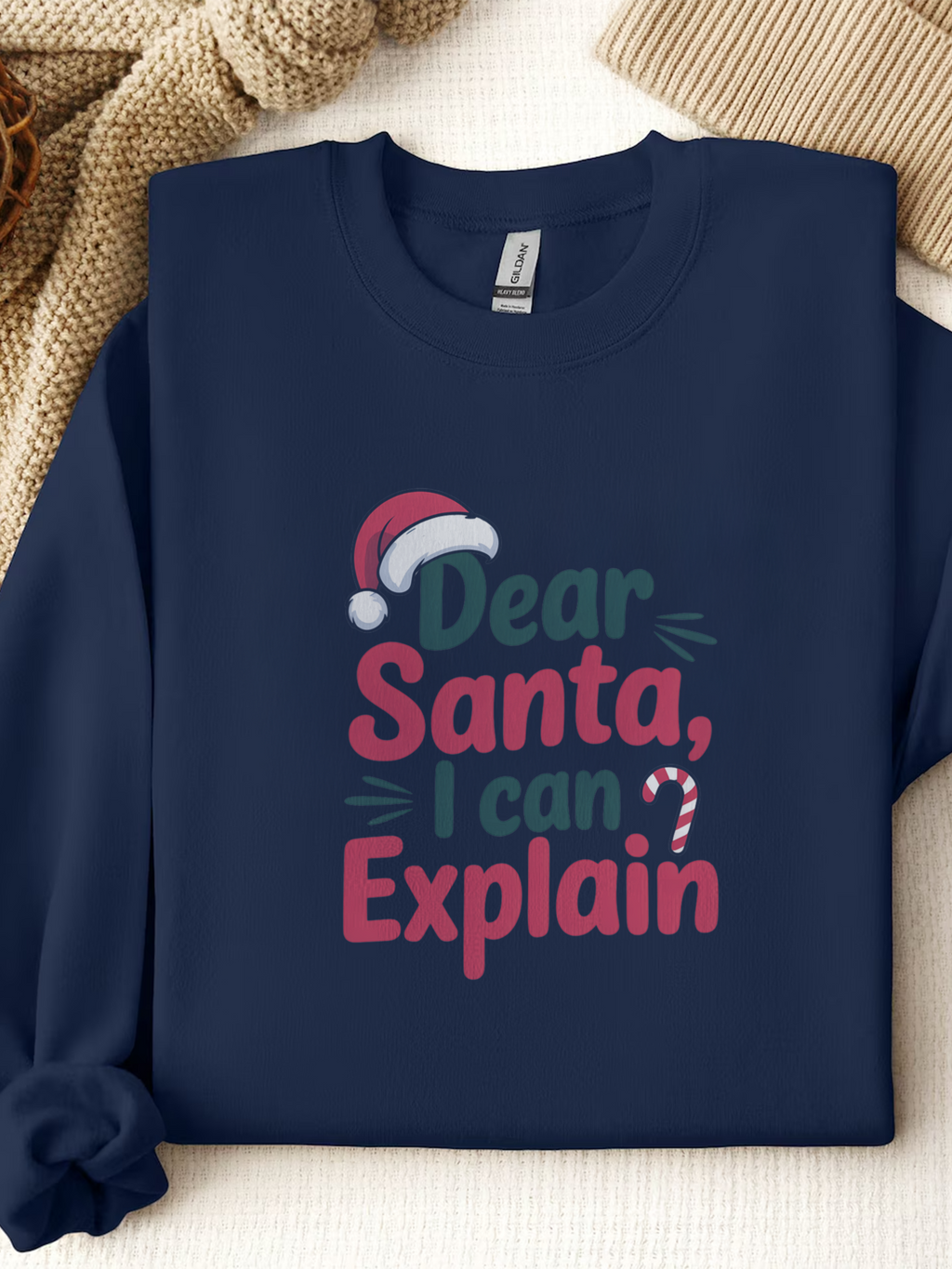 Dear Santa I Can Explain Sweatshirt,  Funny Santa Crewneck, Santa Lover Sweater, Christmas Woman Shirt, Holiday Woman Gift, Xmas Sweatshirt