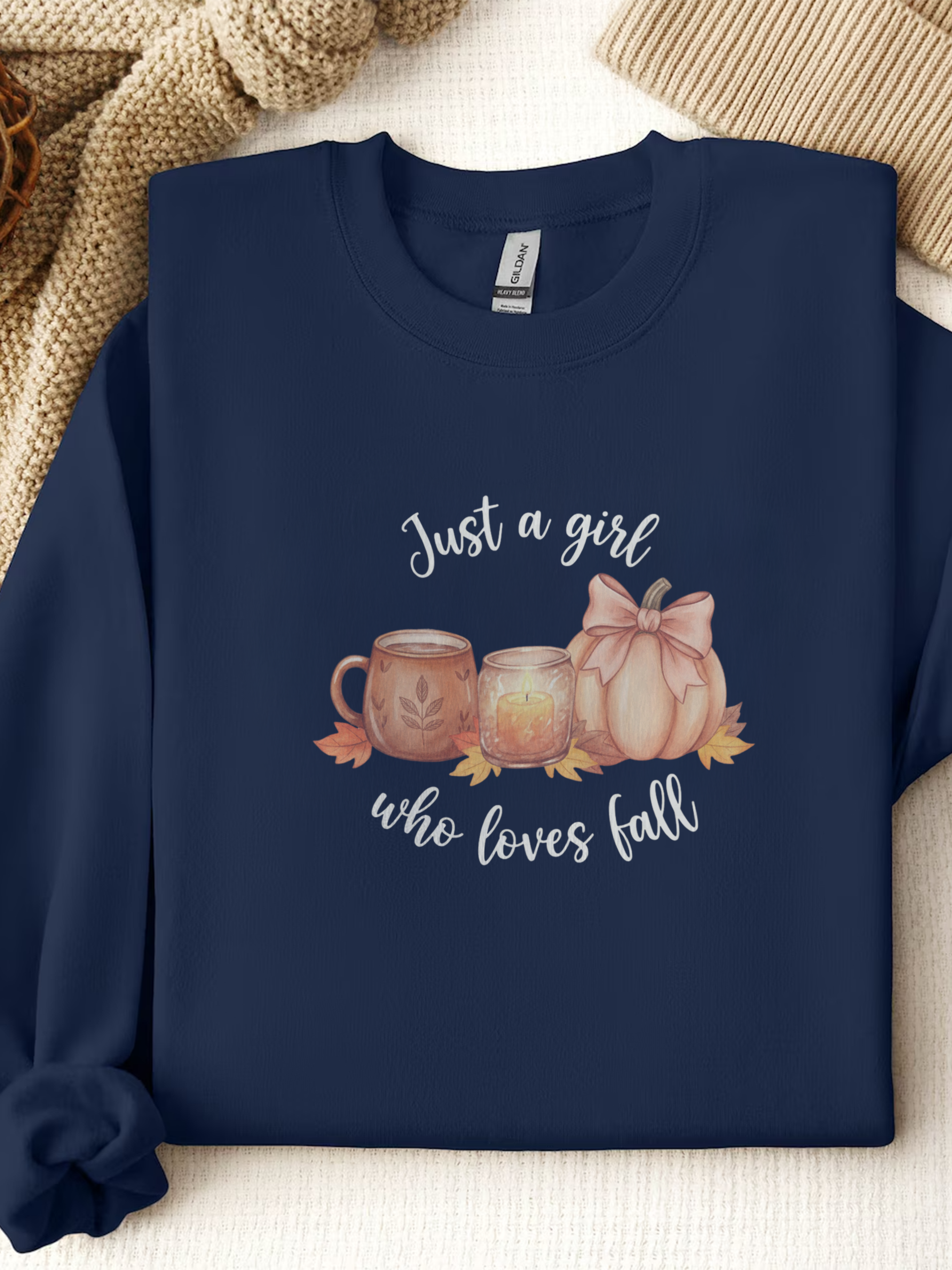 Just a Girl Who Loves Fall Sweatshirt, Fall Woman Sweater,Cozy Pumpkin Crewneck, Cozy Season Shirt,Fall Gift, Fall Season Sweater, Fall Woman Shirt,Pumpkin Shirt