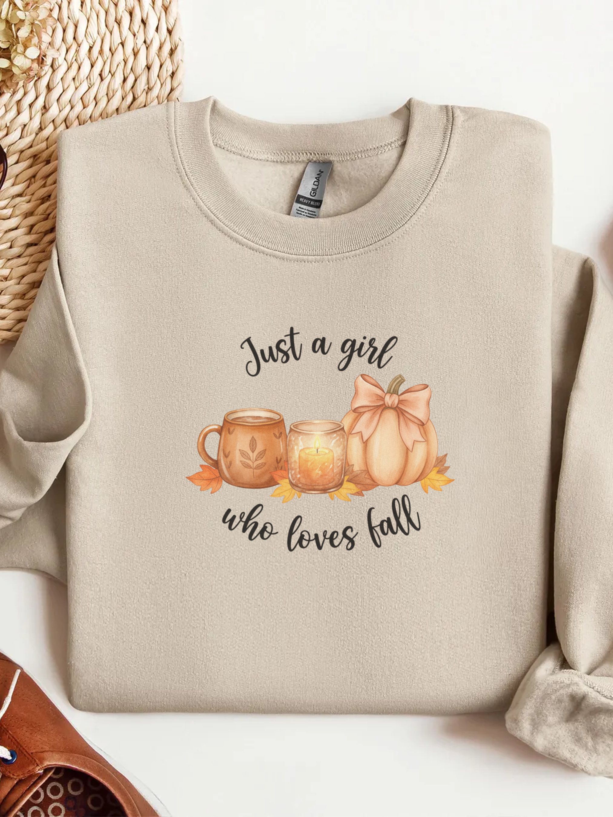 Just a Girl Who Loves Fall Sweatshirt, Fall Woman Sweater,Cozy Pumpkin Crewneck, Cozy Season Shirt,Fall Gift, Fall Season Sweater, Fall Woman Shirt,Pumpkin Shirt