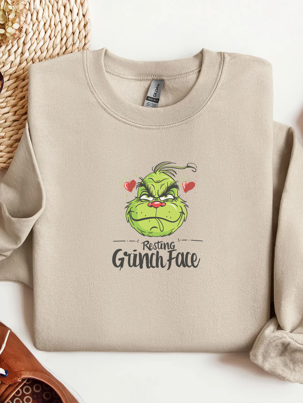 Resting Grinch Face Sweatshirt, Grinch Face Crewneck, Grinchmas Sweater, Christmas Funny Grinch Sweatshirt, Christmas Grinch Shirt Ew People Shirt