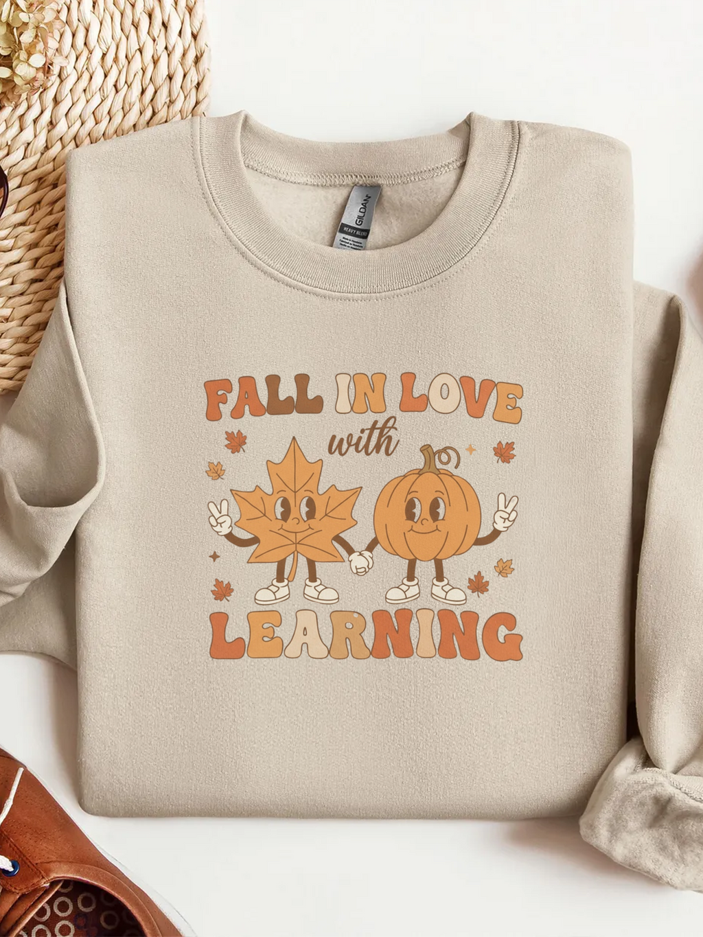 Groovy Teacher Sweatshirt, Teacher Fall Crewneck, Fall In Love With Learning Teacher Sweater, Trick or Teach Teacher, Thanksgiving Teacher Shirt