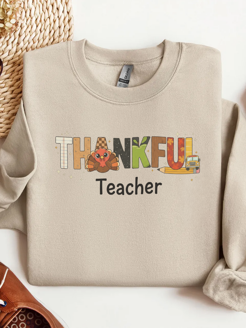 Thankful Teacher Sweatshirt, Turkey Teacher Crewneck, Thanksgiving Teacher Shirt, Kindergarten Teacher Sweatshirt, First Grade Teacher Shirt, Teacher Gift