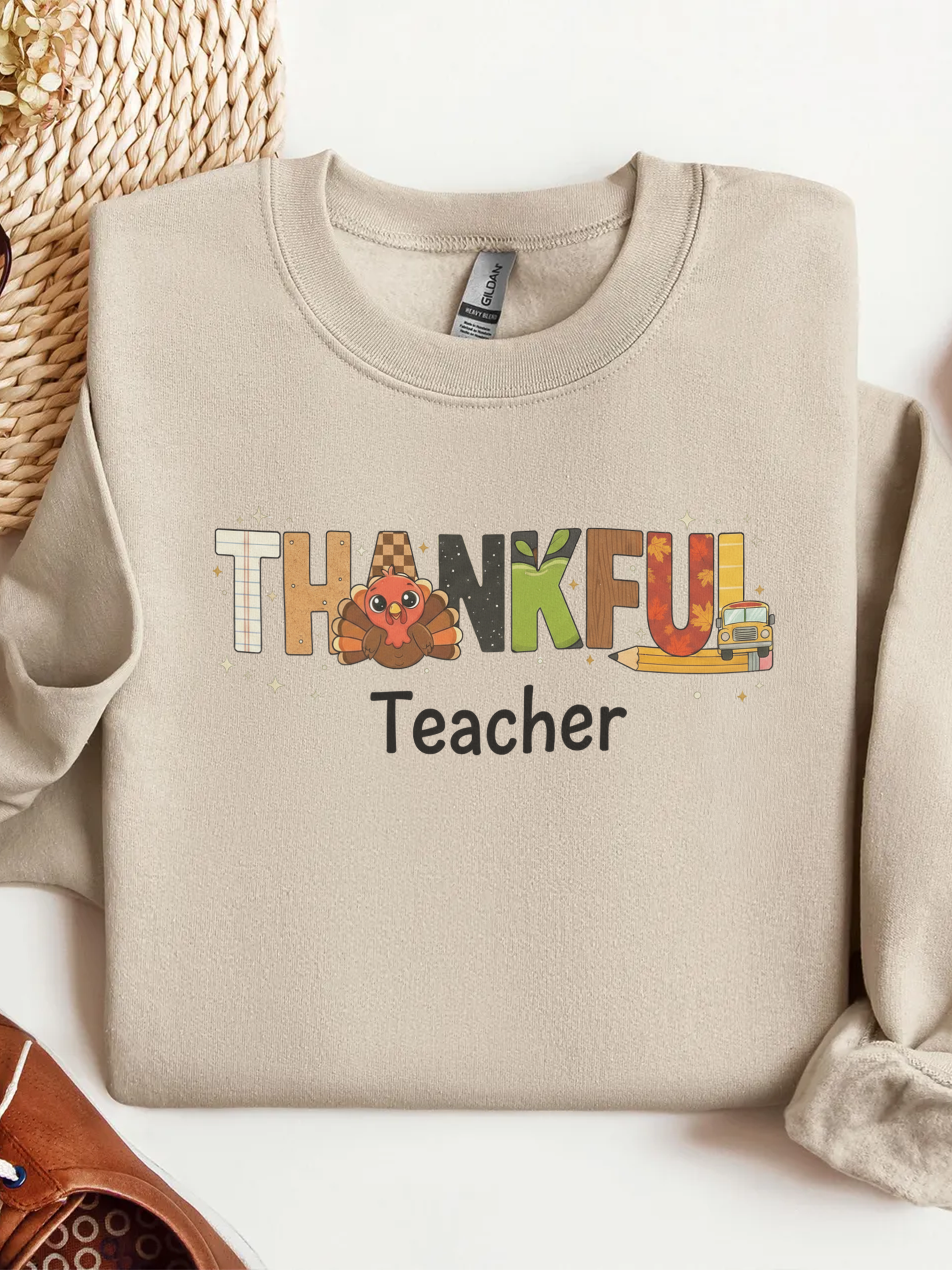 Thankful Teacher Sweatshirt, Turkey Teacher Crewneck, Thanksgiving Teacher Shirt, Kindergarten Teacher Sweatshirt, First Grade Teacher Shirt, Teacher Gift