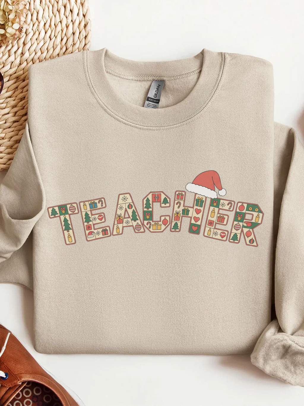 Merry Christmas Teacher Sweatshirt, Christmas Teachers Crewneck, Holly Jolly Teacher Xmas Sweater, Teacher Party Shirt, Gift For Teacher