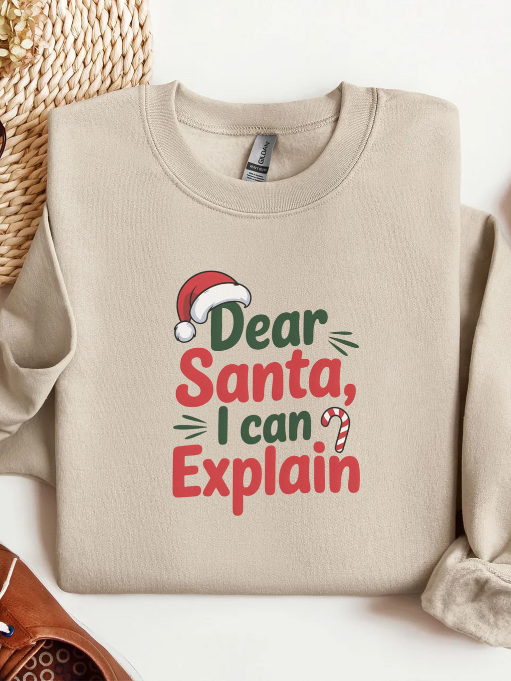 Dear Santa I Can Explain Sweatshirt,  Funny Santa Crewneck, Santa Lover Sweater, Christmas Woman Shirt, Holiday Woman Gift, Xmas Sweatshirt