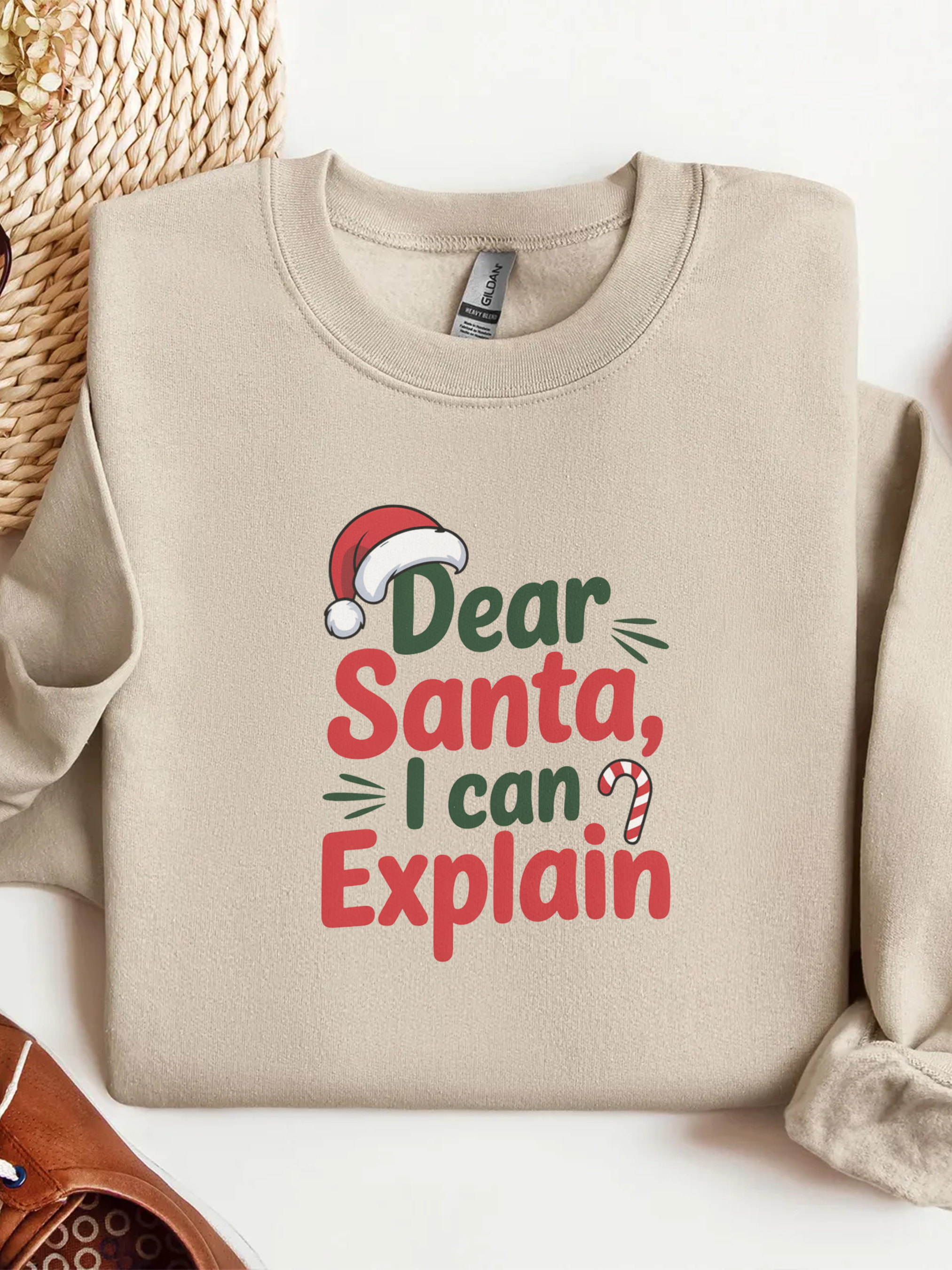 Dear Santa I Can Explain Sweatshirt,  Funny Santa Crewneck, Santa Lover Sweater, Christmas Woman Shirt, Holiday Woman Gift, Xmas Sweatshirt