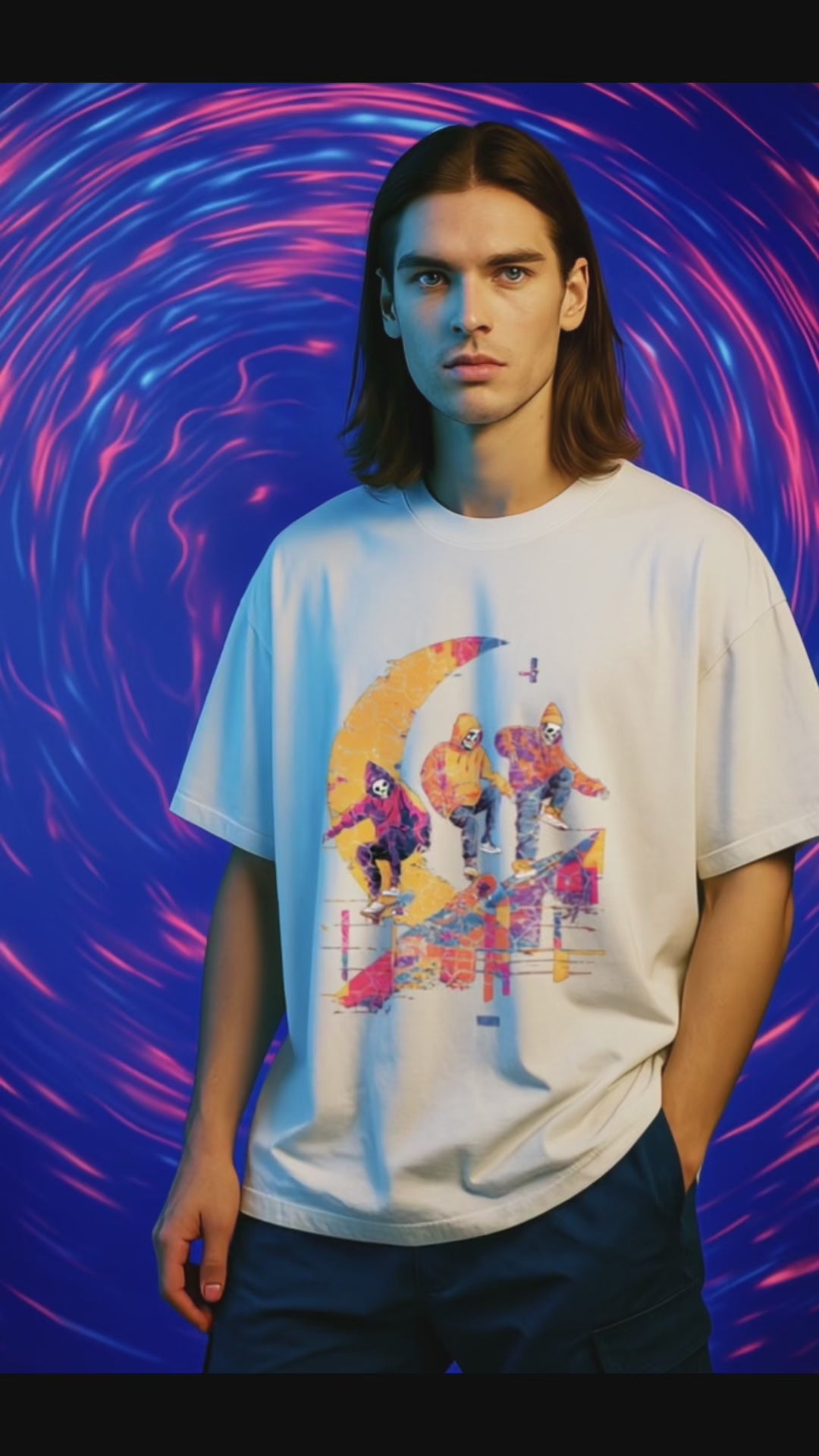 Lunar Shred Tee – Skate or Fade. Vibrant Skater T-Shirt, Casual Streetwear, Graphic Tee, Unisex Gift for Skate Lovers, Summer Vibes, Trendy Outfit