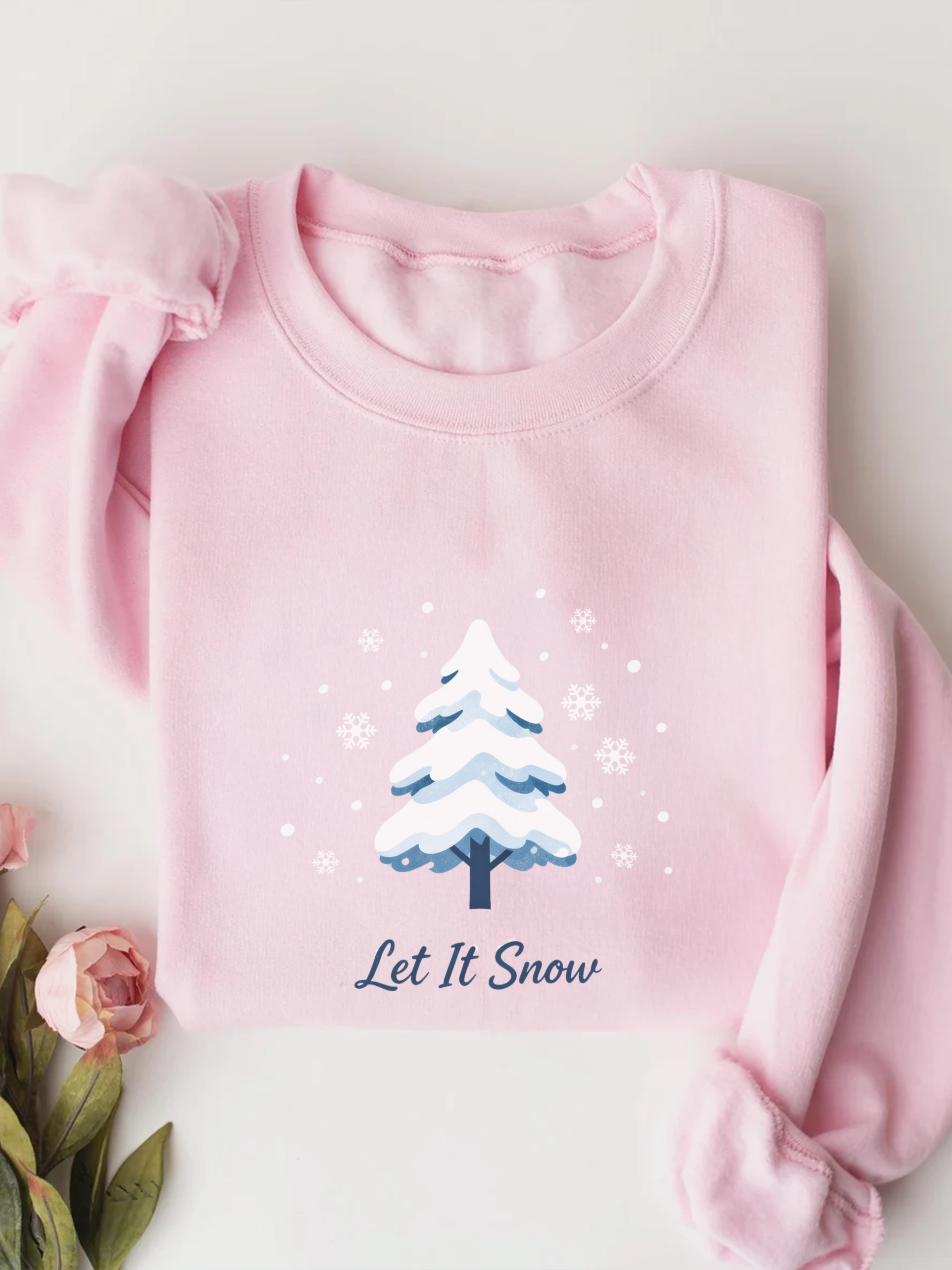 Let It Snow Sweatshirt, Christmas Tree Crewneck, Woman Winter Sweatshirt, Christmas Shirts for Women, Winter Sweatshirt, Winter Gift for Women